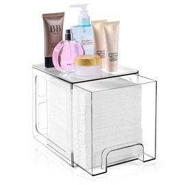 VEGEVIGI Disposable Face Towel Holder Intended For Face Towels XL, Facial Towel Storage Box Dispenser For Clean Towels For Bathroom