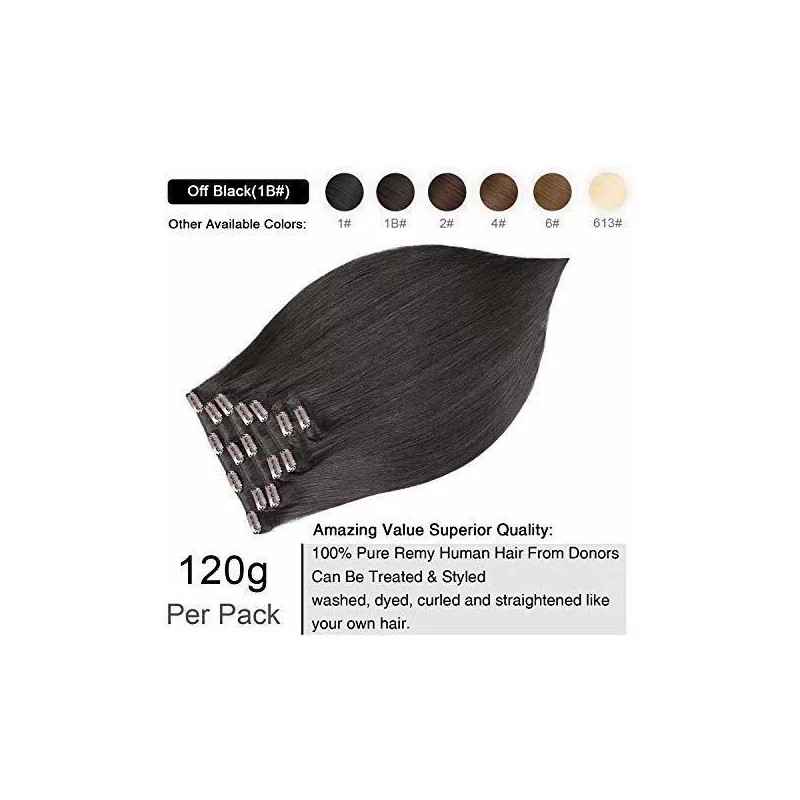 CM Extensión De Cabello Natural N1b Apagado Negro 40.6 Cm