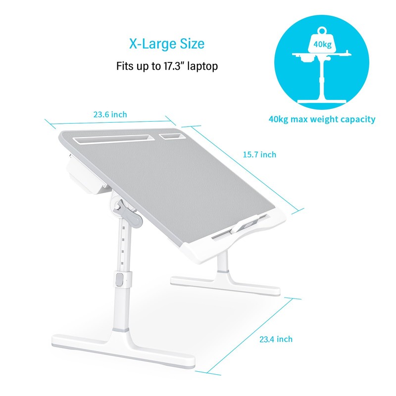 KLEAR Foldable Laptop Bed Tray Desk with Extral Drawstring Bag,