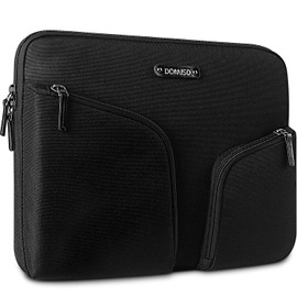 DOMISO 14" Waterproof Laptop Sleeve Canvas with Back Handle for 14 Inch Laptops/Apple/Lenovo ThinkPad IdeaPad/Acer Swift 3 Aspire 1 / HP Pavilion 14 Stream 14 / Dell/ASUS/MSI, Black