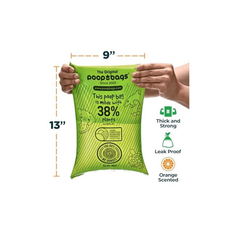 The Poopbags Bolsas biodegradables con esencia de naranja para desechos