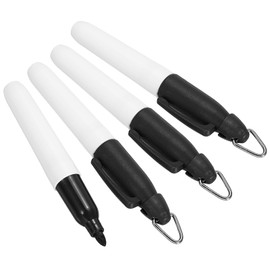 PATIKIL Mini Permanent Marks, 4 Pack Dry Erase Pen with Key Holder for Office, Meetings, Outdoor Activities, Black