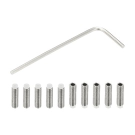 PATIKIL M3 x 10 mm Nylon Tip Threaded Screw, 10 Pieces, 304 Stainless Steel Metric Hex Head Screw with Hex Socket Drive and L Key