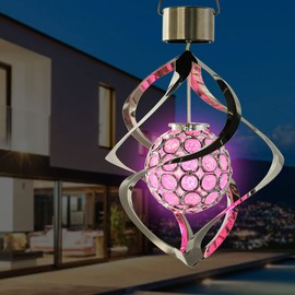 Edearkar Outdoor Hanging Solar Lights, Waterproof Solar Powered Decorative Landscape Lanterns with 7 Color Auto-Changing for Garden Walkway Patio Yard Solar Wind Chime Lights,1 Pack