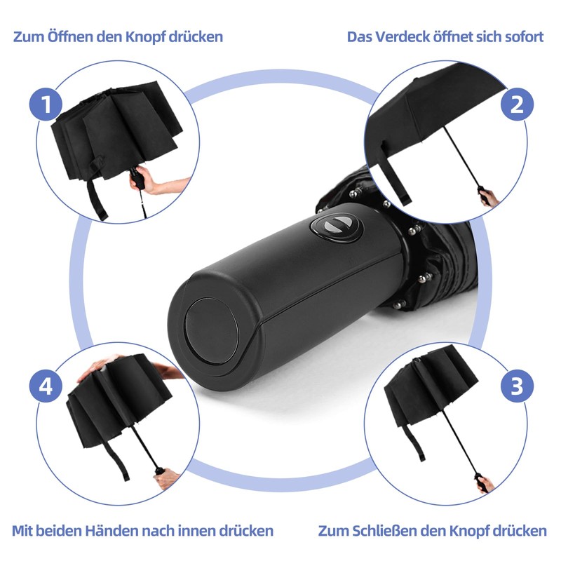 ZUOYOUZ Folding Umbrellas, Compact Portable Auto Folding Umbrella with Cute
