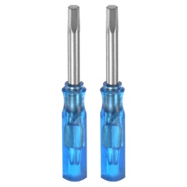 QUARKZMAN Pack of 2 Hex Screwdrivers H2.5 Magnetic Carbon Steel Hex Head Screwdriver 45 mm Length for Repairs on Small Appliances, Blue