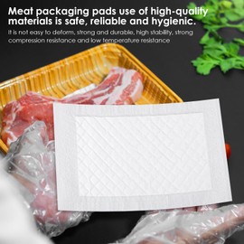 Reallnaive 300 Pcs Meat Absorbent Pads 4x7 inch White Meat Pads for Vacuum Sealer Bags Fish and Poultry Pad 60 Grams