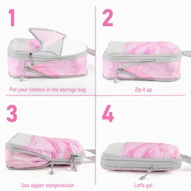 Compression Packing Cubes 4 Set Luggage Packing Organizer Bag Expandable Travel Organizer Cubes For Carry On Luggage Suitcase Compressible Travel Essentials Accessories for Women Men