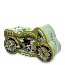 Metal Motorcycle Shape Money Box with Lock Funny Money Box Large for Boys and Girls (Green)