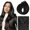 Sunya Clip-In Real Hair Extensions Natural Black Invisible Real Hair