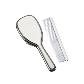 Creative Gifts International Comb & Brush Set for Girls, Silver, Customizable