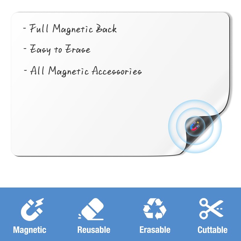 HOMiDEK Magnetic Whiteboard for Fridge, Refrigerator Dry Erase Board, Small