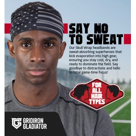 Gridiron Gladiator Skull Bandana - Sports Head Wrap, Men's Workout Headband