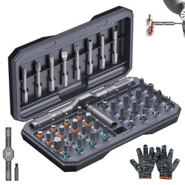 42 in 1 Ratchet Screwdriver Set, Ratcheting Screwdriver Sets with 40 PCS Bits, Repair Tool with Detachable Ratchet Handle, Portable Repair ScrewdriverSets for Furiture Bicycle and DIY