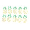 100pcs Metallic Paper Clips Green Yellow Ananas Shape Electroplating Process