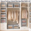 DIMJ Storage Bins with Lids - 6 Pack Front Opening