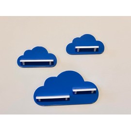 PsGreen Set of 3 Clouds Suitable / Compatible with Toniebox Tonie Figures (Blue)