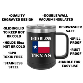 Rogue River Tactical God Bless Texas State Flag Heavy Duty Stainless Steel Bl...