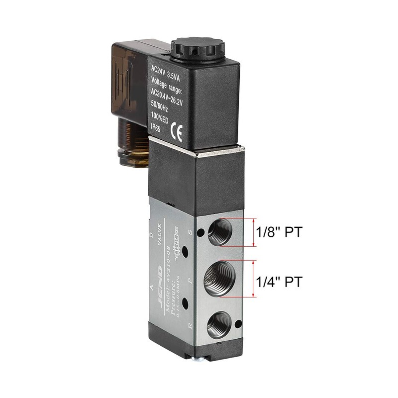 uxcell AC 24V 5 Way 2 Position 1/4" PT,Pneumatic Air