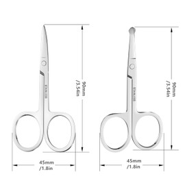 Natzerat 6-Pack Small Grooming Scissors for Nose Hair Beauty Curved,Stainless Steel,Manicure Cuticle Scissors All Purpose for Men Women Eyebrows Ear Beard Hair trimming