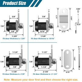 Cabinet Cam Locks, RV Storage Locks with Keyed Alike (7/8"), Suitable for Drawers and Cabinets to Protect Important Items, Zinc Alloy Materials