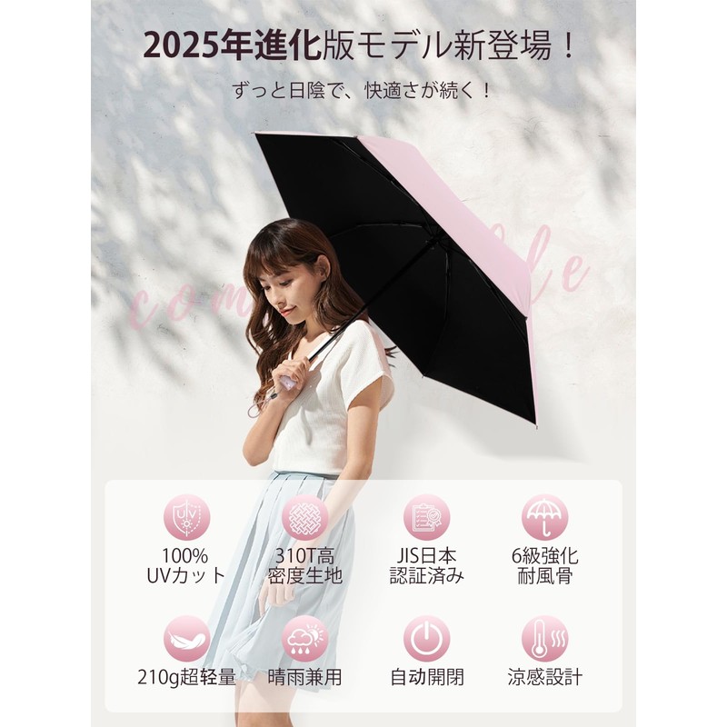 Parasol, Folding Umbrella 【2025 Latest 310T High-Density Fabric, UV Cut