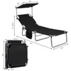 Giantex Lounge Chaise Chair Position and Shade Adjustable W/Canopy and