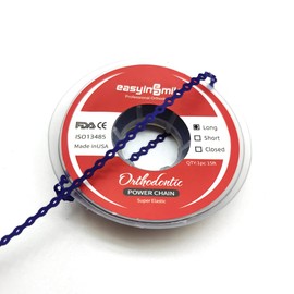 SNAWOP Dental Orthodontic Power Chain Multicolor Spool Elastic Rubber Bands for Teeth Braces (Long, Purple)