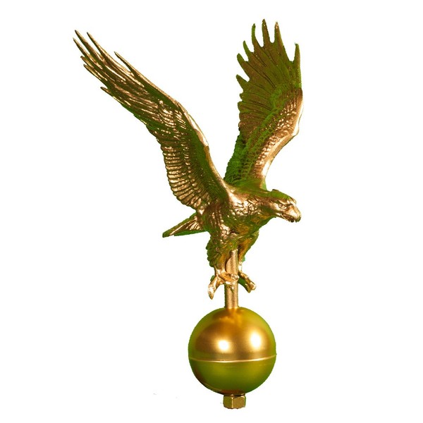 Montague Metal Products Flagpole Eagle, 12-Inch, Gold, FP-2-GB