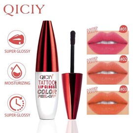 4-Color Tattoo Lip Gloss Color Peel-Off 4-Color Tear Long-lasting Moisturizing Hydrating Lipstick for Normal Skin Radiant Finish 50g:_02