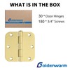 goldenwarm 30-Pack 3.5 Inch Door Hinges - Polished Brass Interior