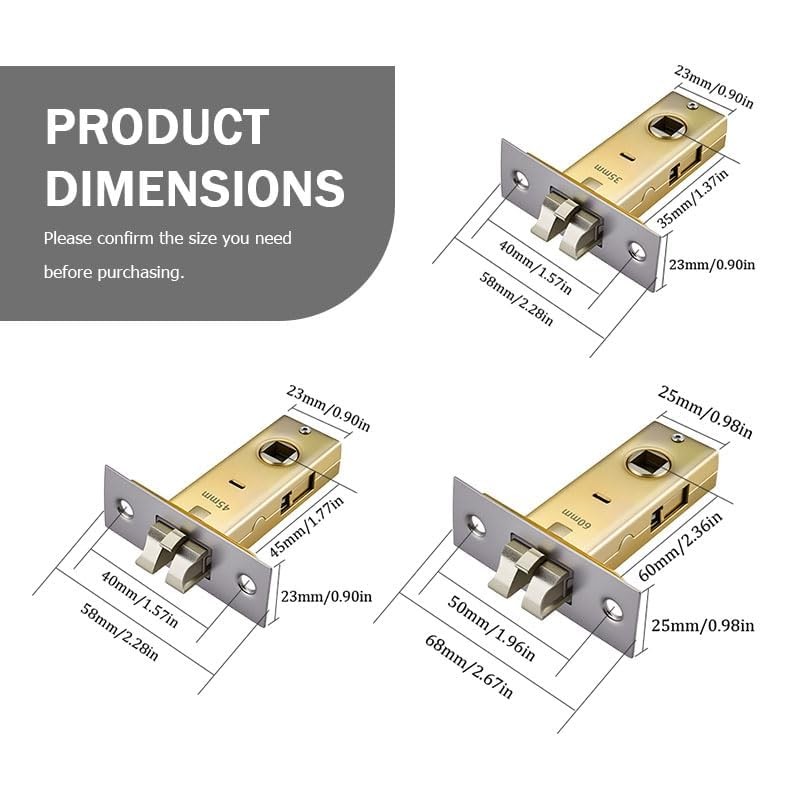 35mm Mute Tubular Mortice Latch with Stainless Steel Faceplate for