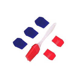 8" Silicone Brush with 6 swappable heads - Great for baking, marinades, crafts, glue, padding, woodworking and more. Easy to clean