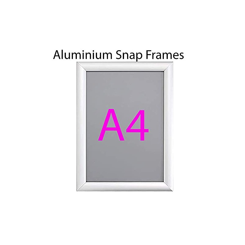 Pack OF 2. A4 Aluminium Snap Frames CLICK SIGN OR