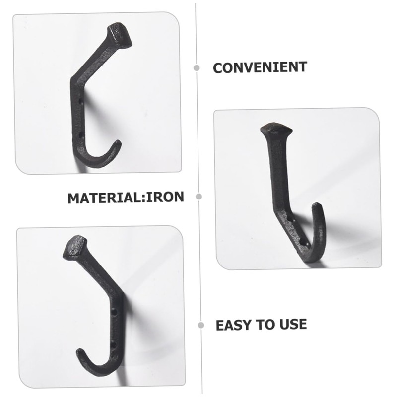 Ciieeo Railroad Spike Hooks 4pcs Coat Towel Door Cast Robe