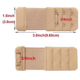 SAMGU Women's Bra Extenders 2 Hook 3/4 inch Elastic Stretchy Bra Extension Strap