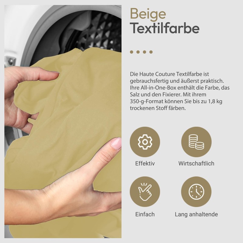 Beige Fabric Dye - 350g All-in-One - Ready to Use