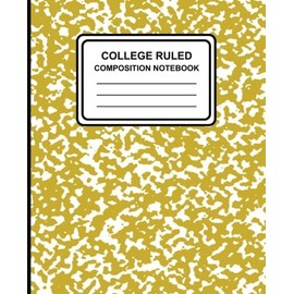 College Ruled Composition Notebook: Marble (Yellow)