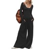 YUENIU Women's Wide Leg Jumpsuit One Piece Romper Long Sleeve