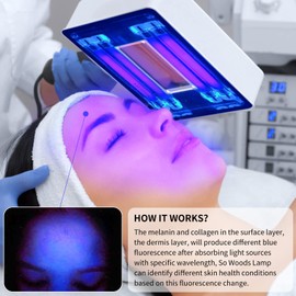 Yofuly Portable Facial Skin Analyzer with Shade Cloth, Woods Lamp for Home Use Salon SPA Machine