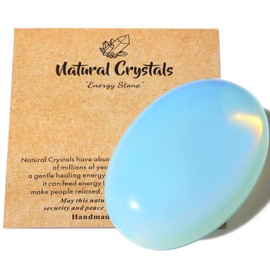 MAIBAOTA 2.4" Large Opal Crystal Stone Polished Palm Stone Healing Crystals 0.7" Thick Natural Reiki Gemstone Worry Stone Energy Balancing Anxiety Stress Relief Meditation 1 Pc