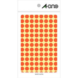 e-wan Color Label 橙 Round 9 mm 14 Sheets 07005 