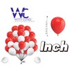 Round White & Red Balloons - 25 Pack, 10 Inch