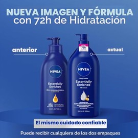 NIVEA Loción corporal esencialmente enriquecida para pieles muy secas con ácido hialurónico, aceite de almendras y suero nutritivo profundo, hidratant