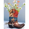 Rustic Western Star Texas Patriot Flag Cowboy Boot With Spur