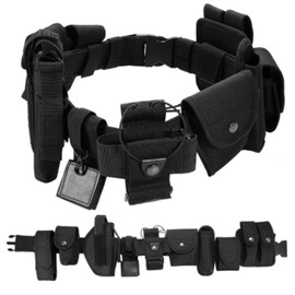 REAQUE Tactical Belt, 10 Piece Set Police Belt Military Belt, Police Tactical Equipment, Nylon Quick Release Combat Belt, Outdoor Sports, Camping, Hunting, Safety Equipment, black