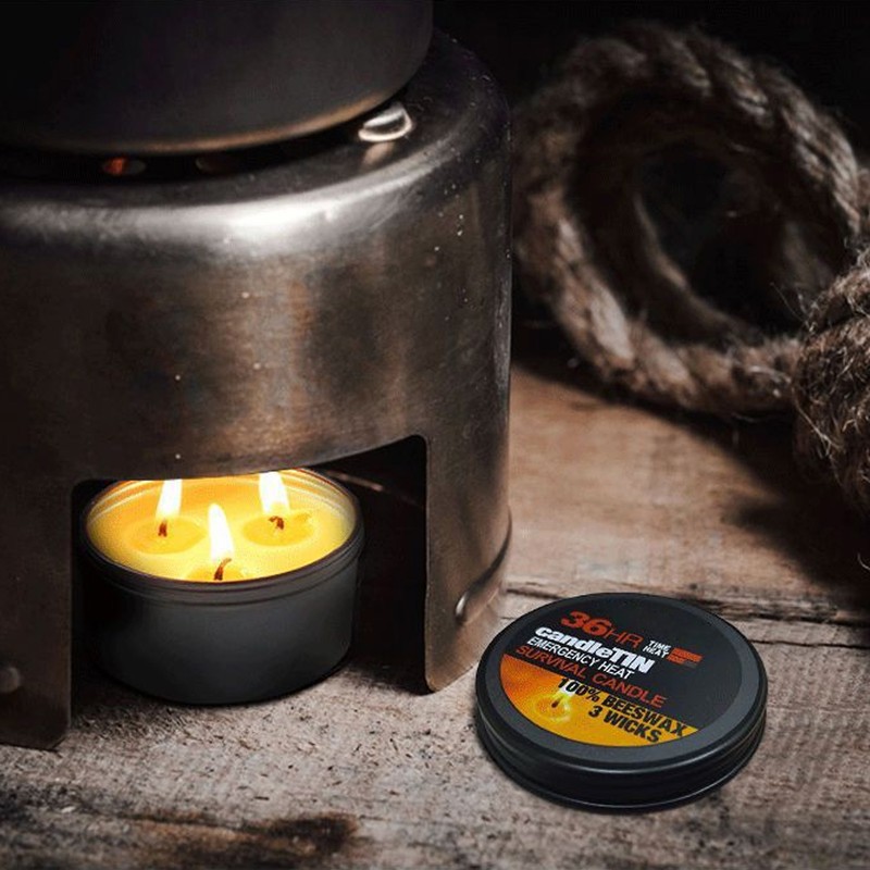 Emergency Candle 36 Hour 3 Wick Long Lasting Beeswax Survival