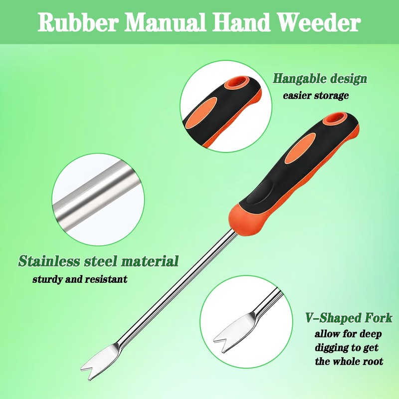 Hand Weeder Tool 2 Pcs, Weed Cutter with Handle, Weeder