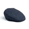 Hanna Hats Vintage Wool Tweed Irish Flat Cap, Blue herringbone