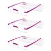 Calabria 714 Flexie Oval Rimless Reading Glasses +1.25 Violet (3pack)